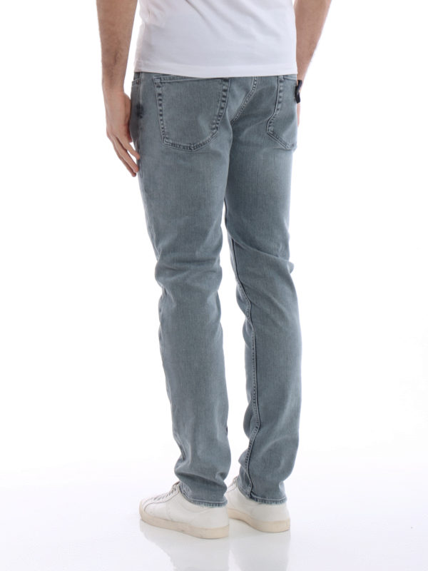 SK bleach stone washed skinny jeans shop online: STONE ISLAND