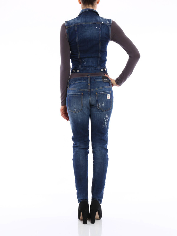 Sleeveless denim jacket shop online: DSQUARED2