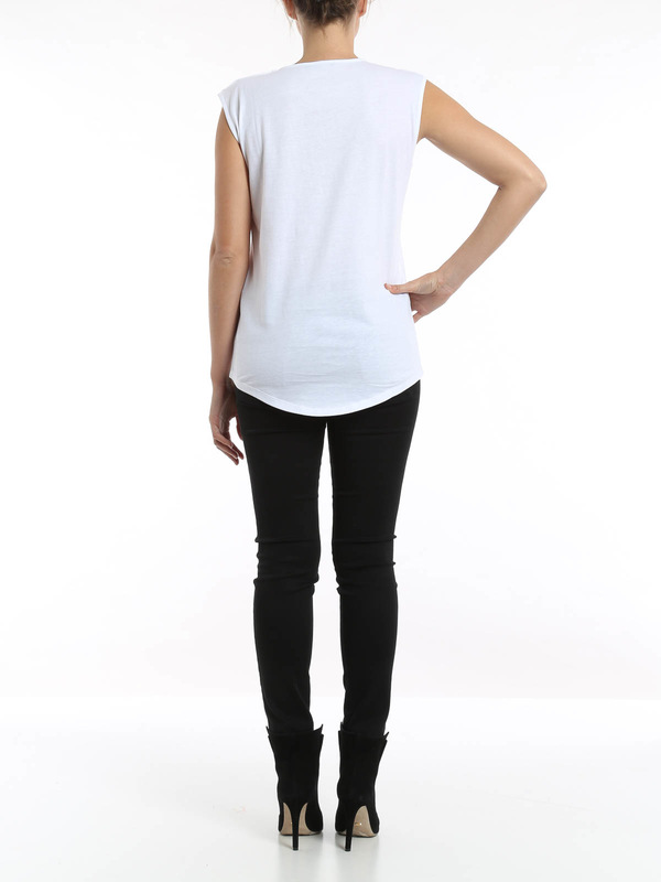 Sleeveless t-shirt with logo shop online: Balmain
