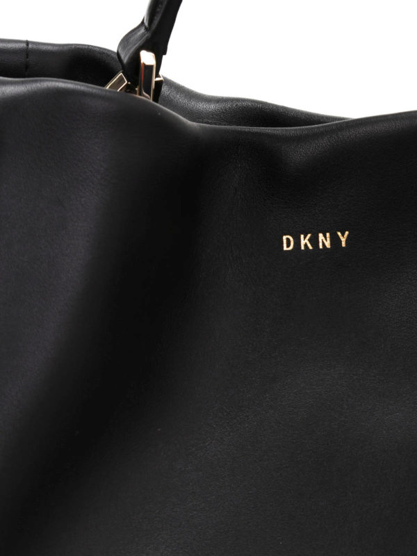 Smooth leather bucket bag shop online: DKNY