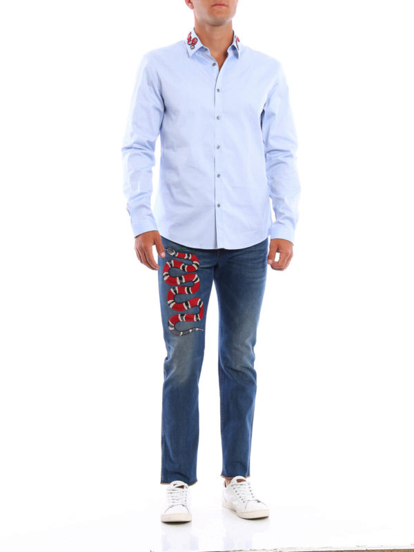 Hemd Fur Herren - Hellblau shop online: GUCCI