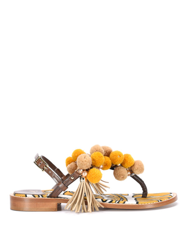 Sofia M.: sandals - Erica pompom sandals