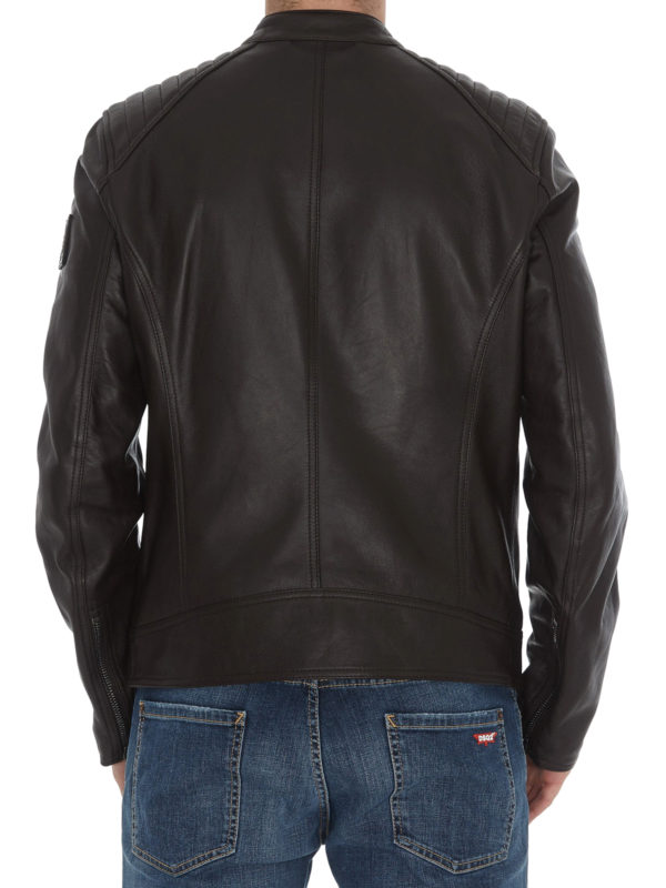 Soft leather biker jacket shop online: BELSTAFF