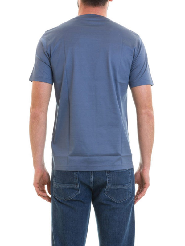 Solid light blue cotton T-shirt shop online: CORNELIANI