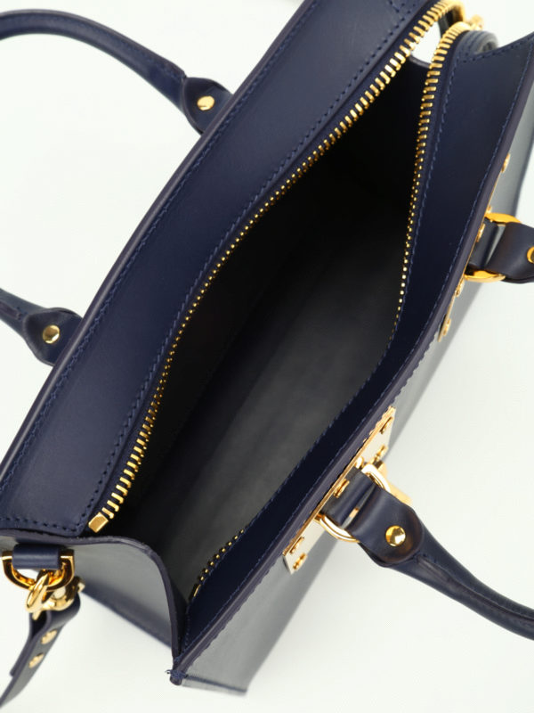 Sophie Hulme Borsa Medium Box Albion Blu scuro BG234LEDEEPNAVY