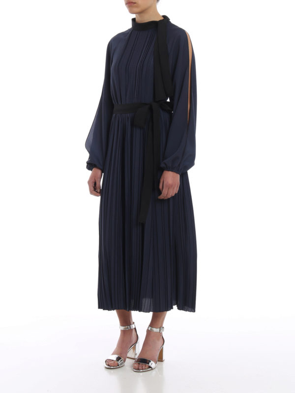 SPORTMAX: abiti lunghi online - Abito Odeon a pieghe con sciarpina