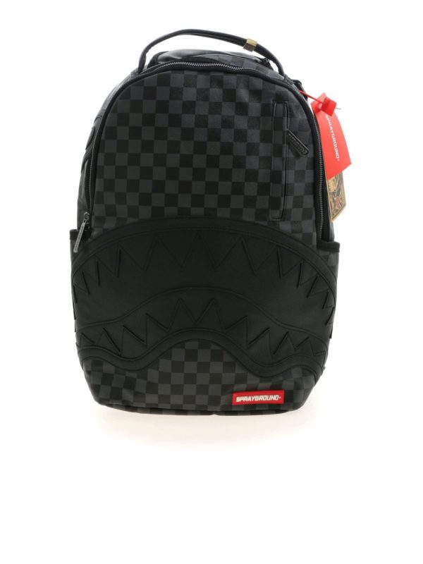 SPRAYGROUND: backpacks - Checked pattern backpack in black and grey