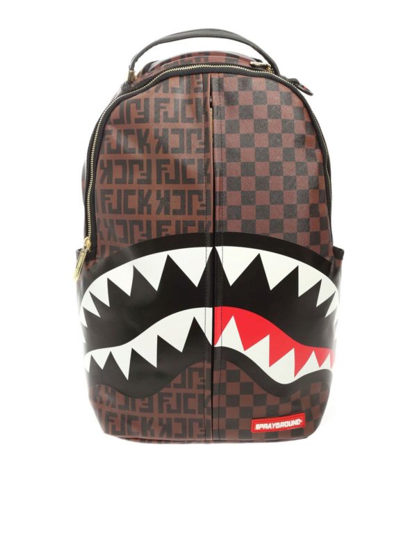 SPRAYGROUND: backpacks - Split The Check backpack in black and brown