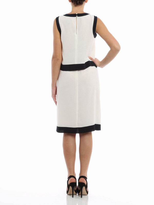 Square pattern chiffon dress shop online: Armani Jeans