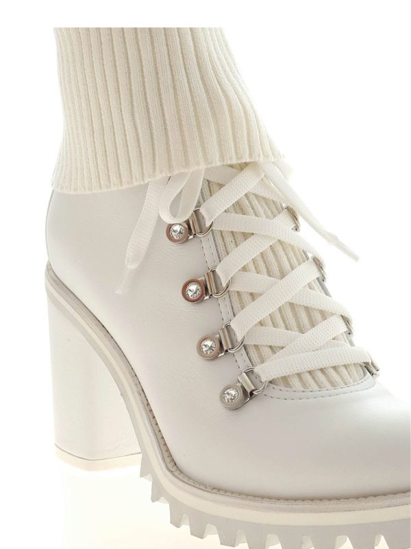 St. Moritz white ankle boots featuring heel shop online: Le Silla
