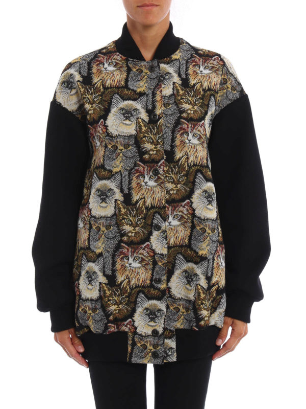 STELLA McCARTNEY: casual jackets online - Cat Jacquard long jacket