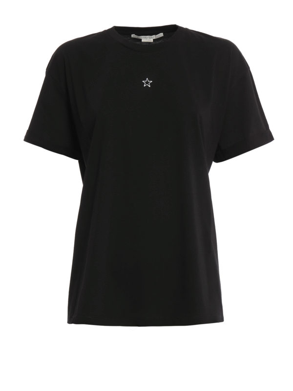 STELLA McCARTNEY: t-shirt - T-shirt con ricamo micro stella