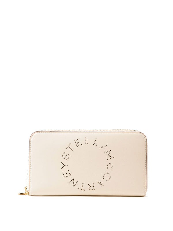 STELLA McCARTNEY: wallets & purses - Stella Logo white zipped wallet