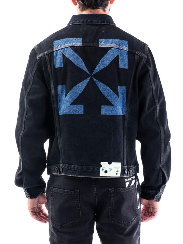 Stencil denim jacket shop online: OFF-WHITE