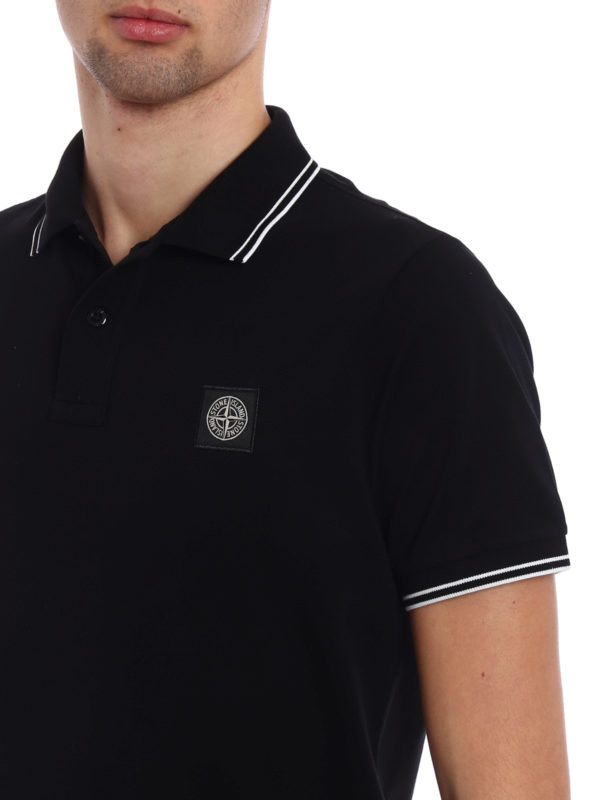 STONE ISLAND buy online Black slim fit polo shirt