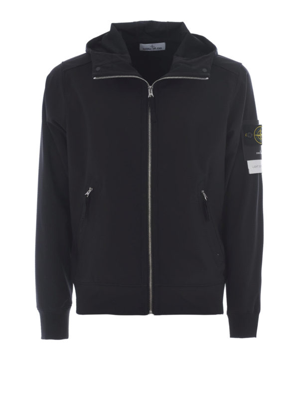 STONE ISLAND: casual jackets - Light Soft Shell-R black jacket