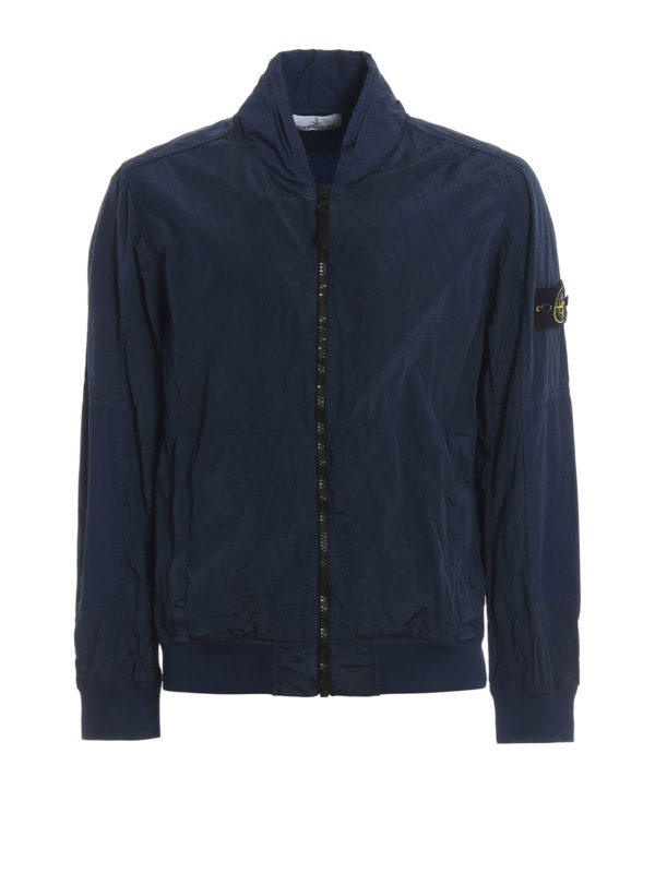 STONE ISLAND: casual jackets - Nylon Metal Watro Ripstop blue jacket