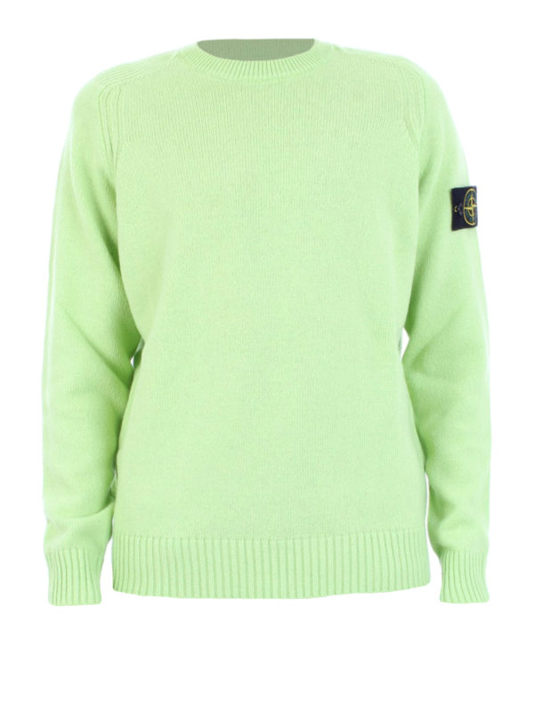 STONE ISLAND: Strickpullover mit Rundhalsausschnitt - Rundhalspullover - Hellgrün