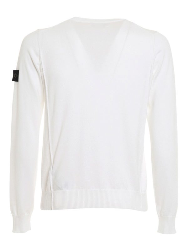 Stone Island Junior: Strickpullover mit Rundhalsausschnitt online - Rundhalspullover - Weiß