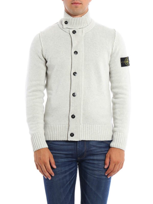 STONE ISLAND: cardigans online - Wool blend knitted jacket