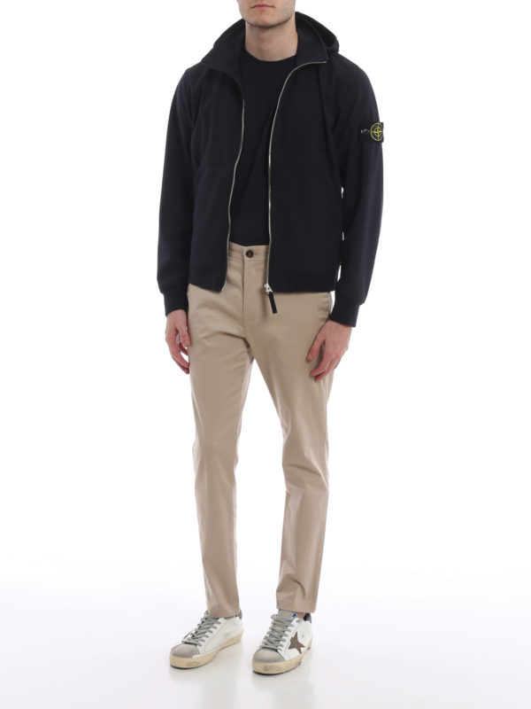 STONE ISLAND: Chaquetas casual online - Light Soft Shell-R - Azul Oscuro