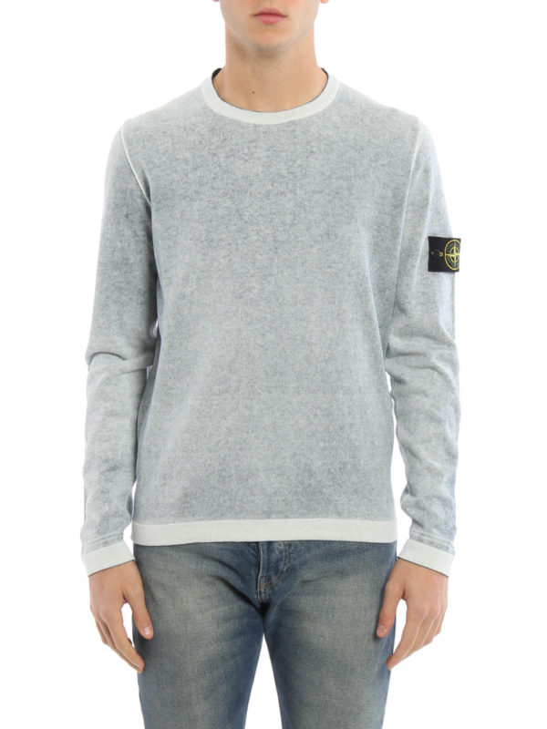 Stone Island Reversible cotton crewneck - Blue|6615544A8V0020