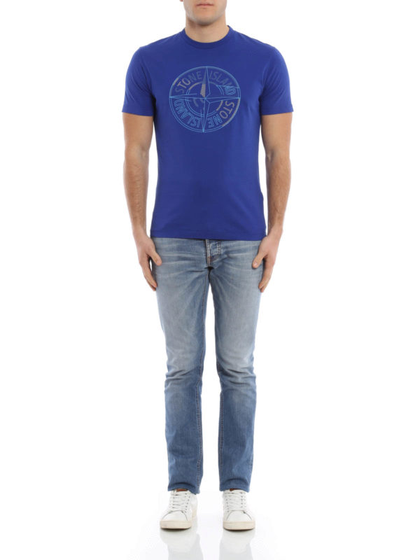 STONE ISLAND: t-shirts online - Front logo T-shirt