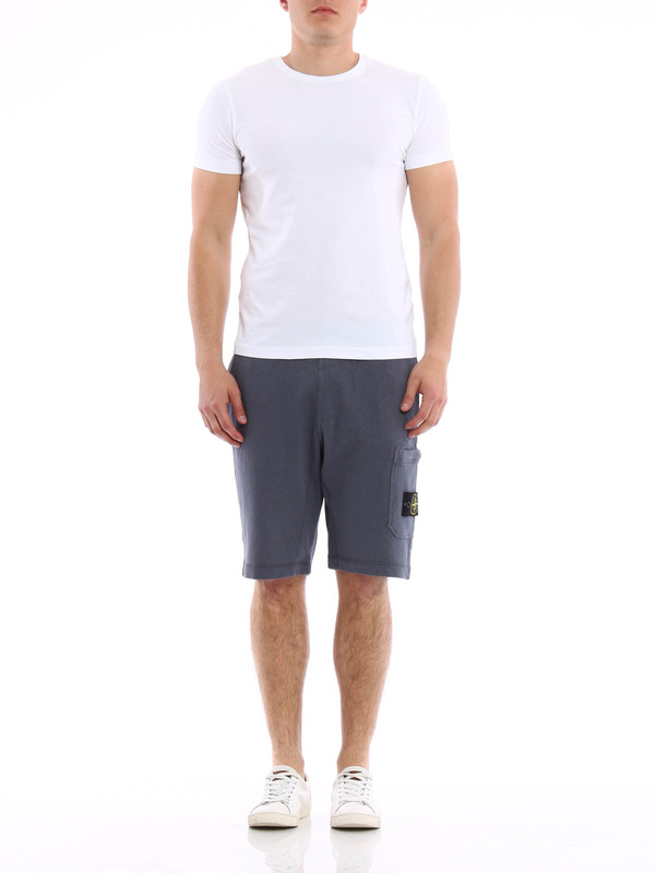 STONE ISLAND: Trousers Shorts online - Cotton fleece bermuda shorts