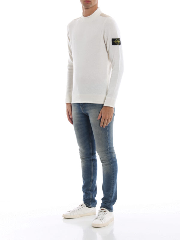 STONE ISLAND: Col roulé & Col polo online - Pull Col Roulé - Blanc