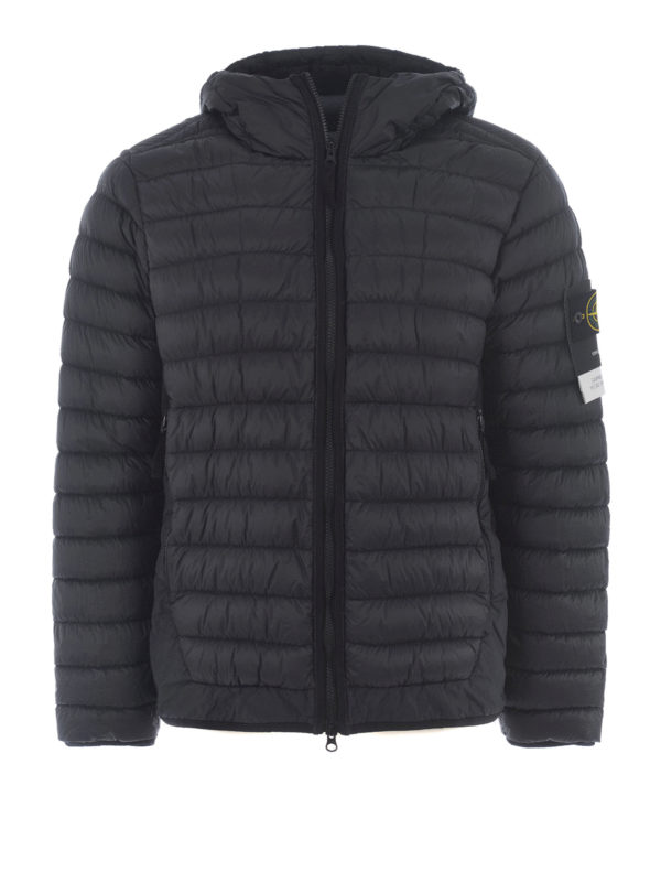 STONE ISLAND: padded jackets - Black ultralight padded jacket