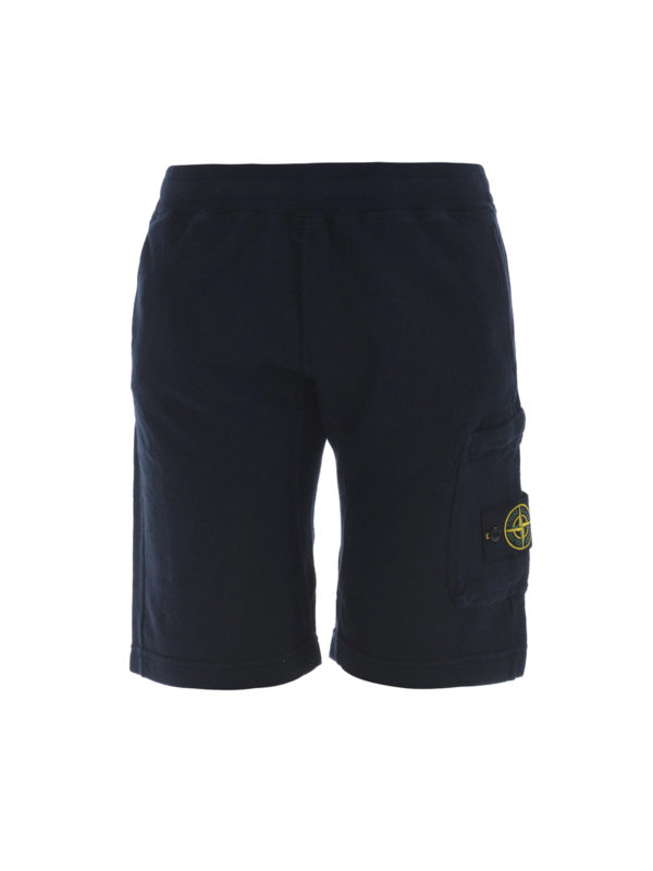 STONE ISLAND: tracksuit bottoms - Navy blue short track pants