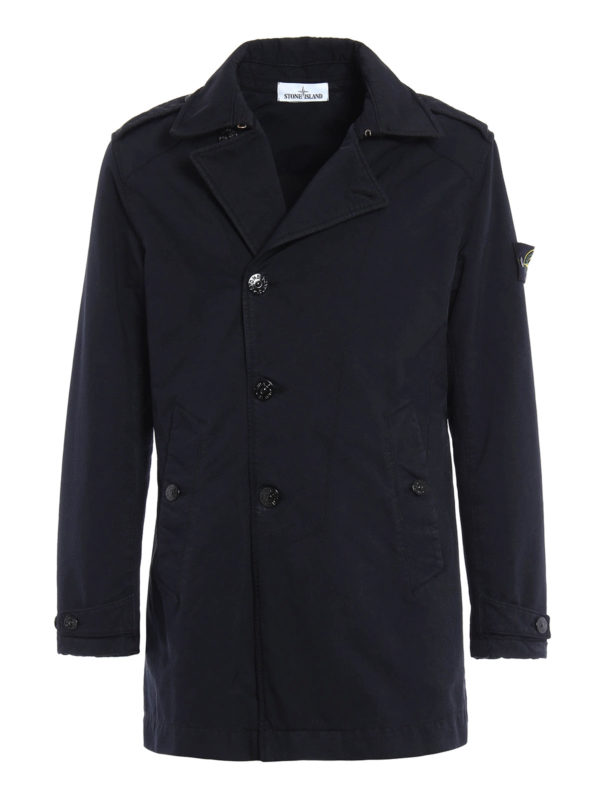 STONE ISLAND: Trenchcoats - Trenchcoat David - Dunkelblau