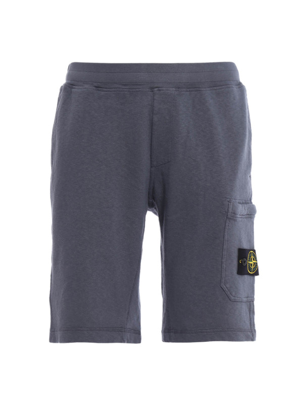 STONE ISLAND: Trousers Shorts - Cotton fleece bermuda shorts