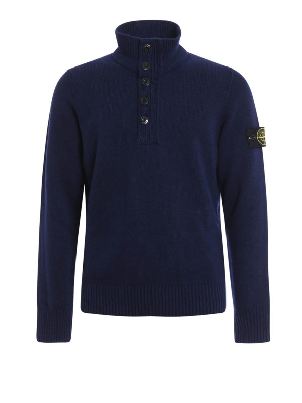 STONE ISLAND: Turtlenecks & Polo necks - Buttoned mock neck sweater