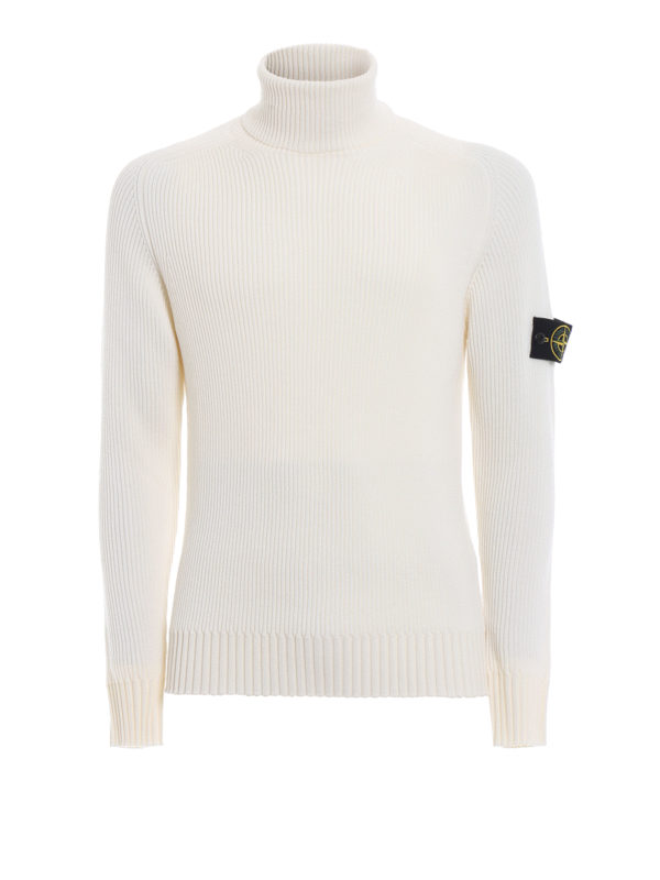STONE ISLAND: Col roulé & Col polo - Pull Col Roulé - Blanc