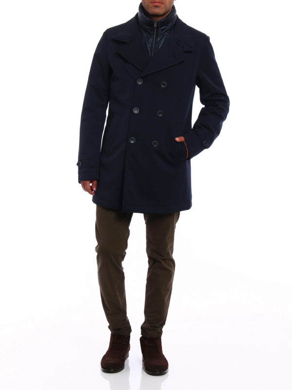 Storm System double-breasted coat shop online: HERNO