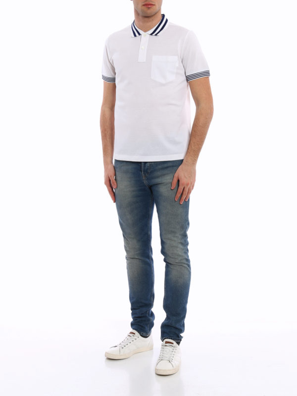 Polo Blanco Para Hombre shop online: PRADA