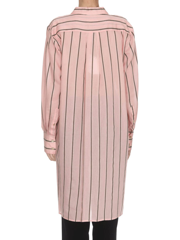 Striped light pink cotton oversized shirt shop online: Isabel Marant Etoile