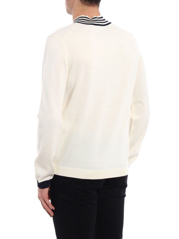 Suéter Con Cuello De Pico - Blanco shop online: GUCCI