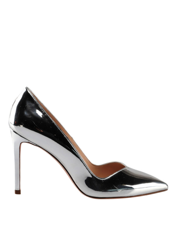 Stuart Weitzman: court shoes - Anny silver leather pumps