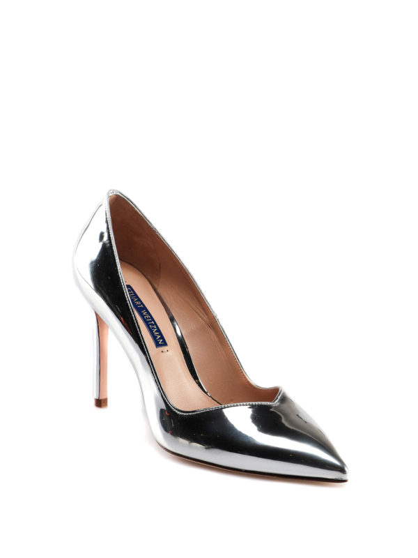 Stuart Weitzman: court shoes online - Anny silver leather pumps
