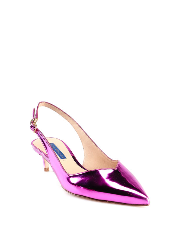 Stuart Weitzman Edith metallic slingbacks Fuchsia EDITHFLAMINGO