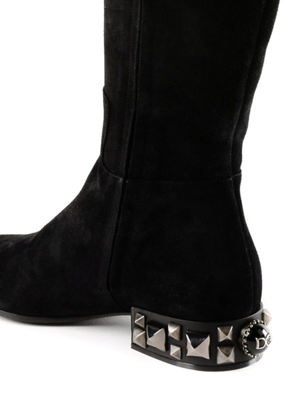 Studded heel suede boots shop online: DOLCE & GABBANA