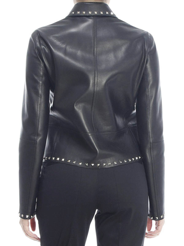 Studded leather jacket shop online: VALENTINO