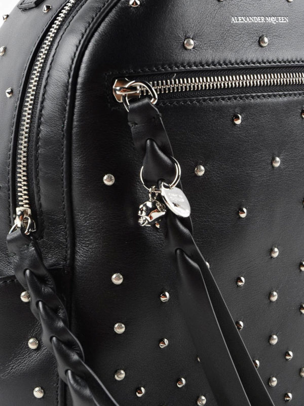 Studded leather mini backpack shop online: ALEXANDER MCQUEEN