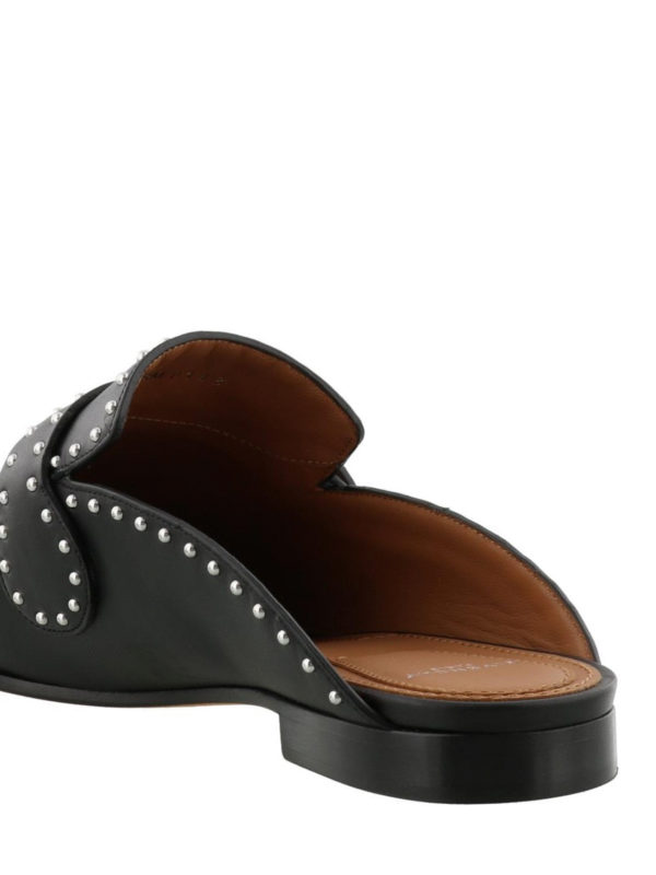 Studded leather pointy flat mules shop online: GIVENCHY