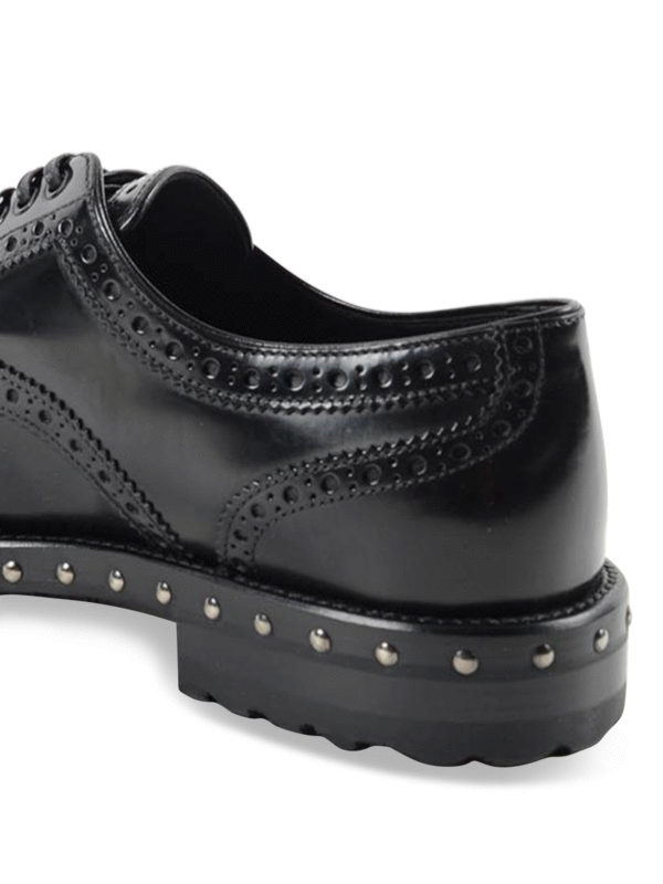 Brogue in pelle con borchiette shop online: DOLCE & GABBANA
