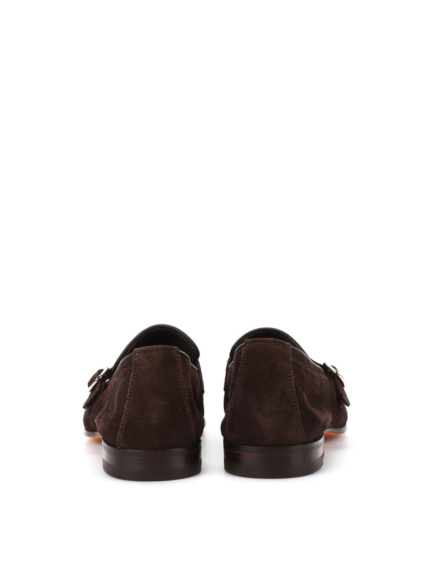 Suede double monk-strap shoes shop online: SANTONI