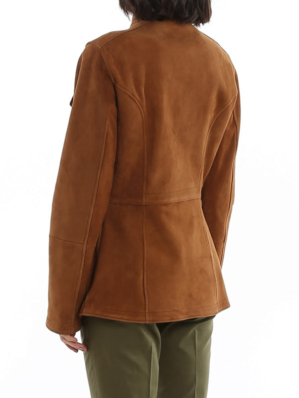 Suede field jacket shop online: FAY