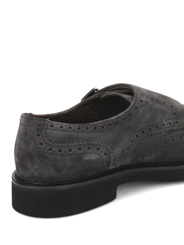 Suede monk-strap brogues shop online: CANALI